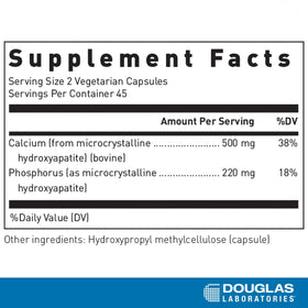 Douglas Laboratories Calcium Microcrystalline Hydroxyapatite 500 mg 90 gélules emballage