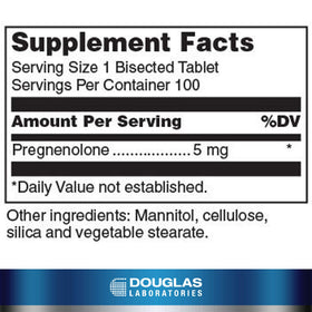 Douglas Laboratories Complément Alimentaire Pregnenolone 5 mg - vue arrière
