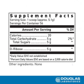 Douglas Laboratories Corvalen D-ribose 340g Poudre avec cuillère