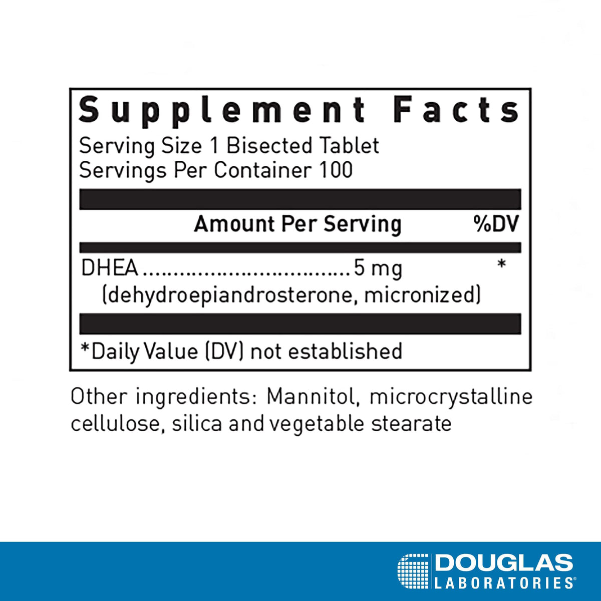 Douglas Laboratories DHEA 5 mg comprimés dissous, vue de côté