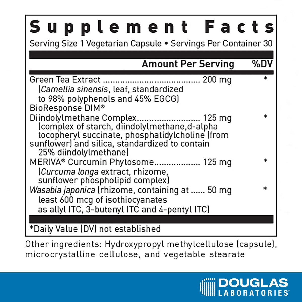 Douglas Laboratories DIM support emballage avec informations nutritionnelles