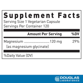 Douglas Laboratories Glycinate de Magnésium 120 capsules arrière