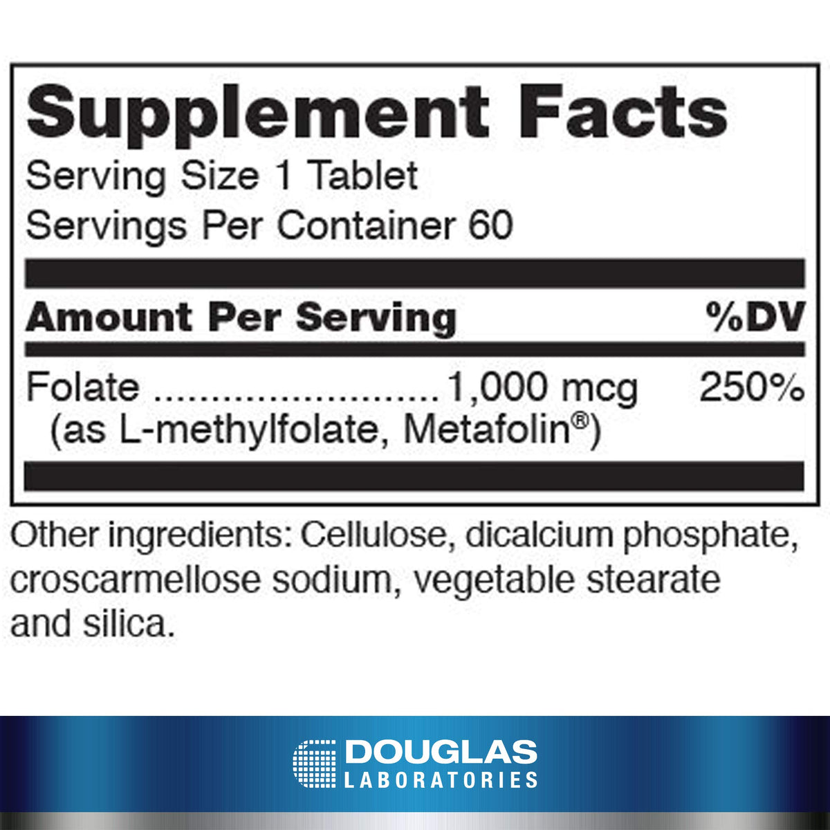 Douglas Laboratories L-Méthylfolate 1 000 mcg tablette