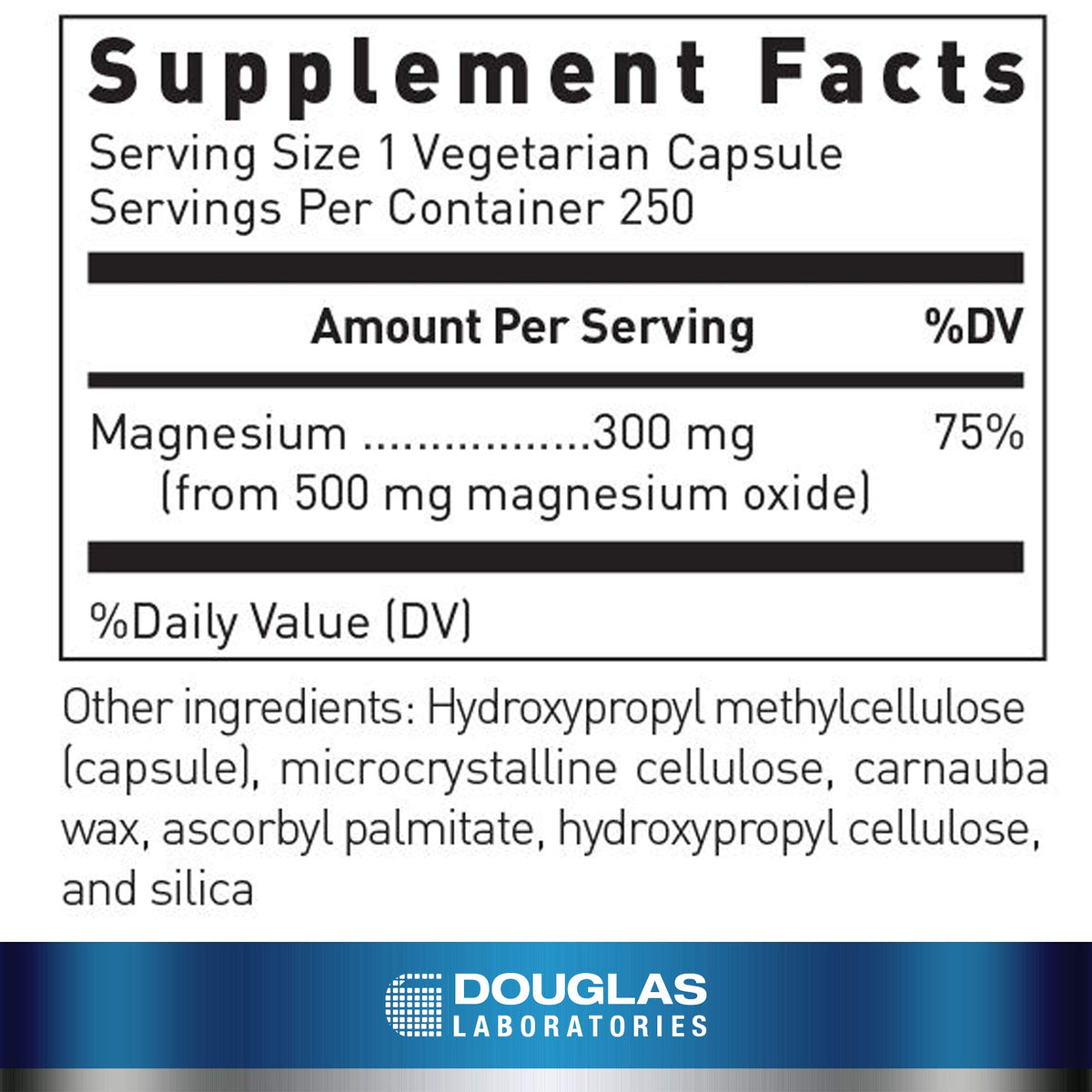 Douglas Laboratories Magnésium Oxyde 250 Capsules - emballage