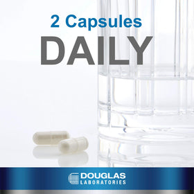 Douglas Laboratories Pylori-Plex capsules sur une surface blanche