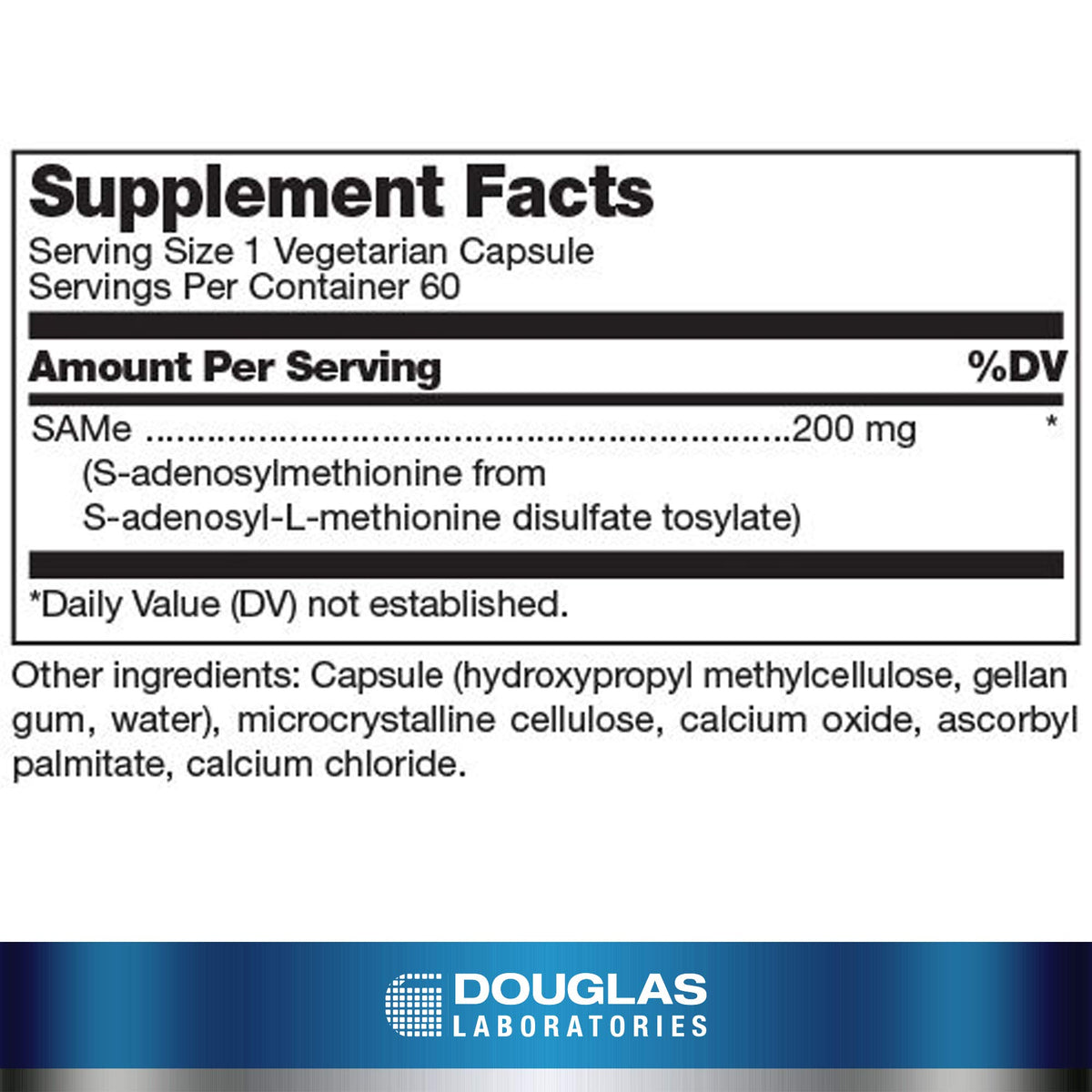 Douglas Laboratories SAM-e 60 capsules côté droit