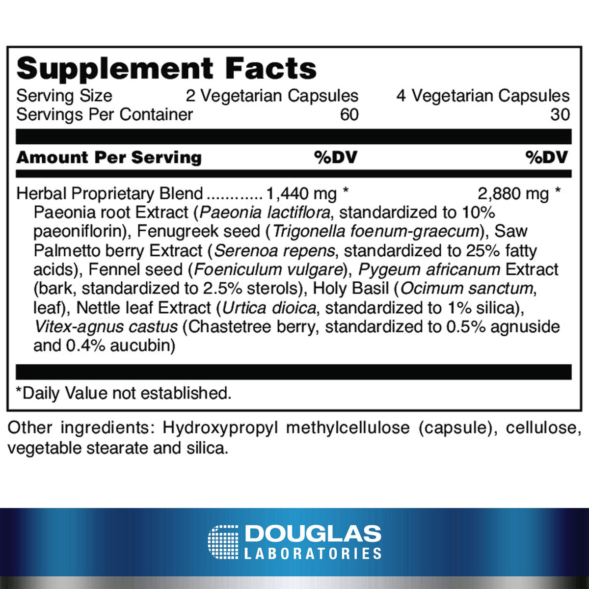 Douglas Laboratories TestoQuench pour Femmes, capsules végétariennes en gros plan