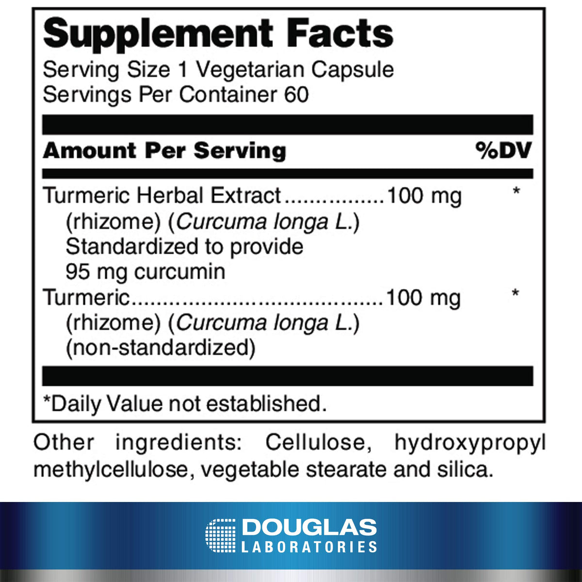 Douglas Laboratories Turmeric Max-V 60 Capsules côté avec informations