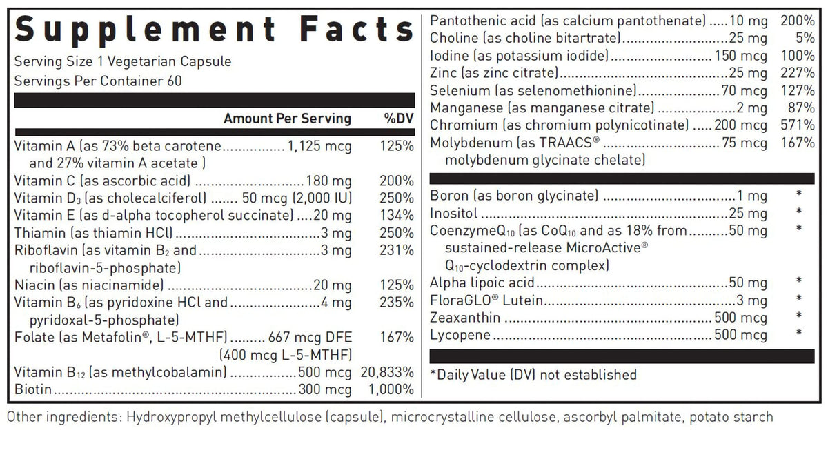 Douglas Laboratories Ultra Preventive 1 Daily 60 capsules - vue arrière