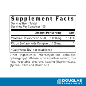 Douglas Laboratories Vitamine C 1000 mg côté gauche