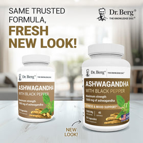 Dr. Berg capsules d'Ashwagandha 1000mg avec Bioperine en bouteille