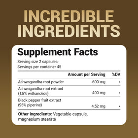 Dr. Berg capsules d'Ashwagandha 1000mg et Bioperine sur un fond blanc
