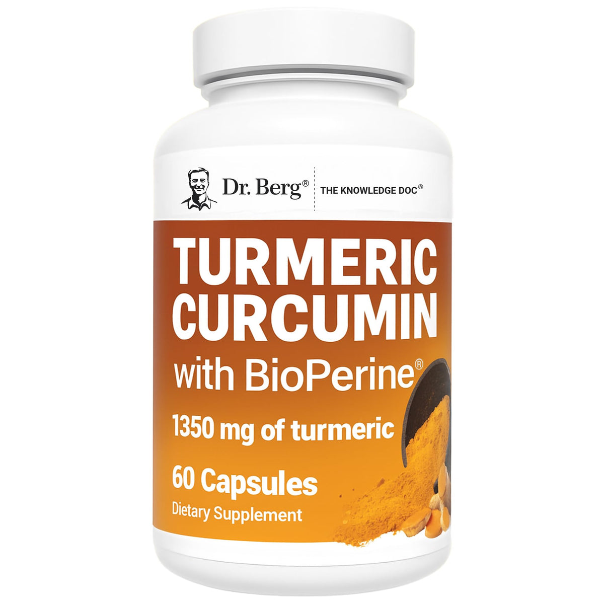Dr. Berg Complément Alimentaire Curcuma 1350 mg, vue de face