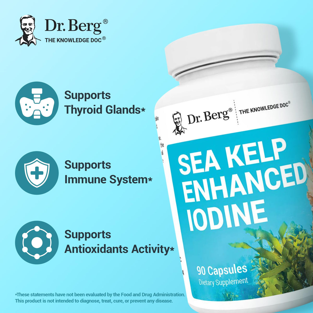 Dr. Berg Complément Alimentaire Iode 200 mcg - côté