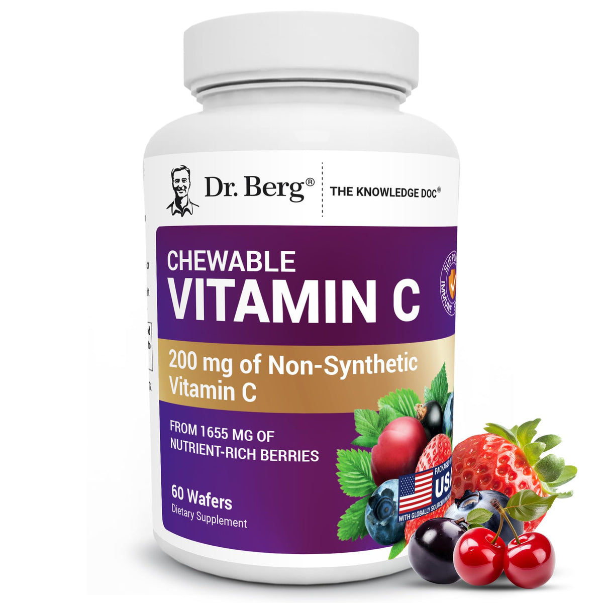 Dr. Berg Complexe de Vitamine C 60 Wafers Saveurs de Baies - vue avant