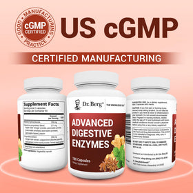 Dr. Berg Enzymes Avancées 180 capsules ouvertes