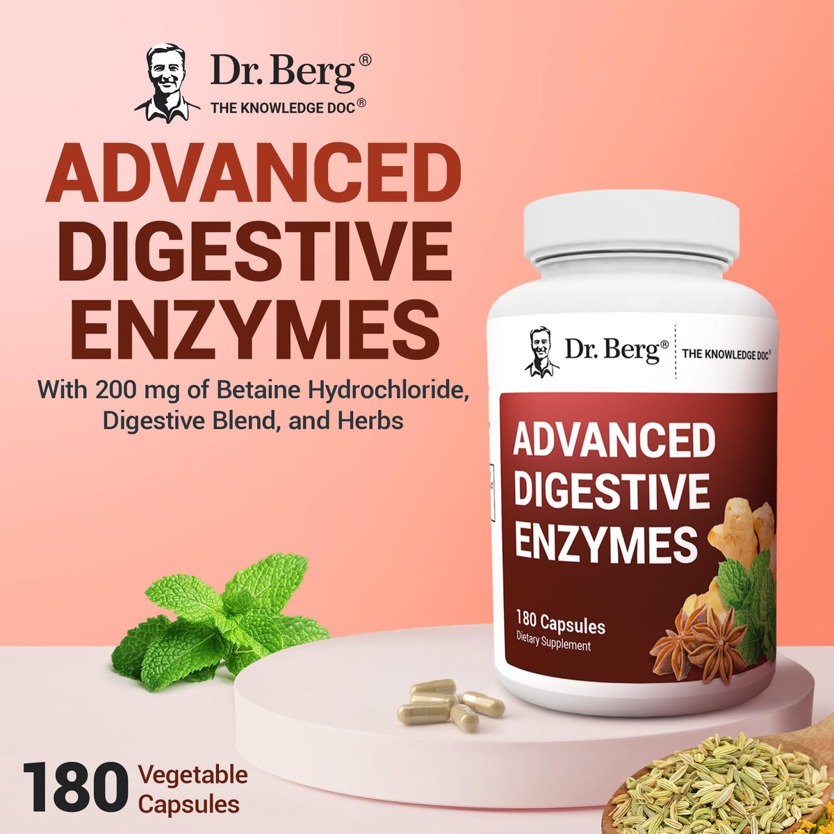 Dr. Berg Enzymes Avancées avec ingrédients naturels
