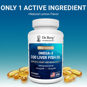 Dr. Berg Huile de Foie de Morue Omega-3 gélules avec citron