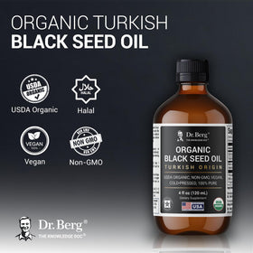 Dr. Berg Huile de Graines Noires 120 ml étiquette et détails