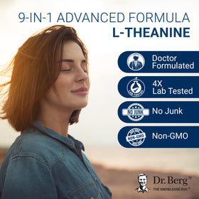 Dr. Berg L-Theanine 600 mg bouteille avec 90 capsules
