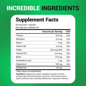 Dr. Berg Nutritionals Complexe de Vitamines B1 sur fond de bois