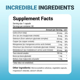 Dr. Berg Nutritionals complexe minéral 100 mg capsules avec verre d'eau