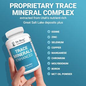 Dr. Berg Nutritionals complexe minéral 100 mg flacon ouvert