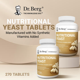 Dr. Berg Nutritionals comprimés de levure sur fond blanc