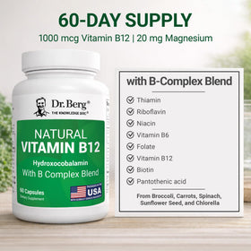 Dr. Berg Nutritionals Vitamine B12 1000 mcg sur fond neutre