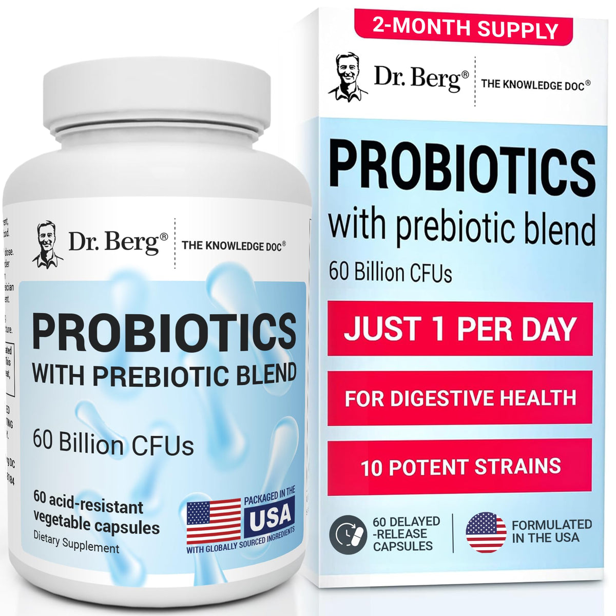 Dr. Berg Probiotique 60 capsules vue avant
