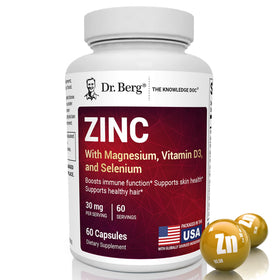 Dr. Berg Zinc 30 mg 60 capsules vue de face