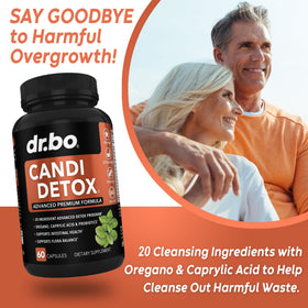 DR. BO Candi Cleanse capsules sur une table