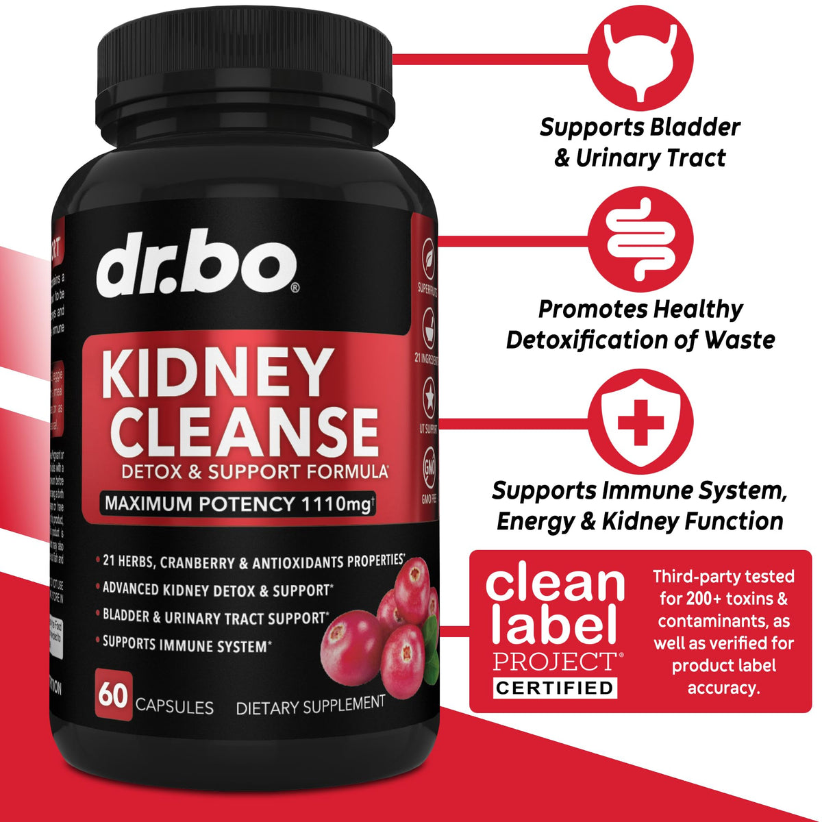 DR. BO Complément Alimentaire Détox Rénal 118g emballage