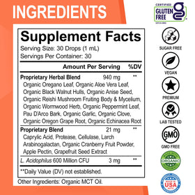 DR. BO Complément Alimentaire Oregano 91g - Étiquette du produit
