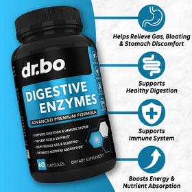 DR. BO Compléments Alimentaires Enzymes daily Végétales, vue arrière avec informations nutritionnelles