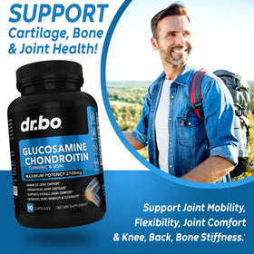 DR. BO Glucosamine Chondroïtine MSM 2100mg étiquette arrière