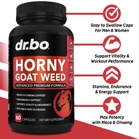 DR. BO Horny Goat Weed 1590mg - boîte et capsules