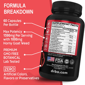 DR. BO Horny Goat Weed 1590mg - ingrédients principaux