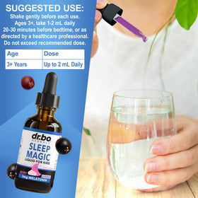 DR. BO Melatonine Liquide 3mg Saveur Baie - Flacon sur une table