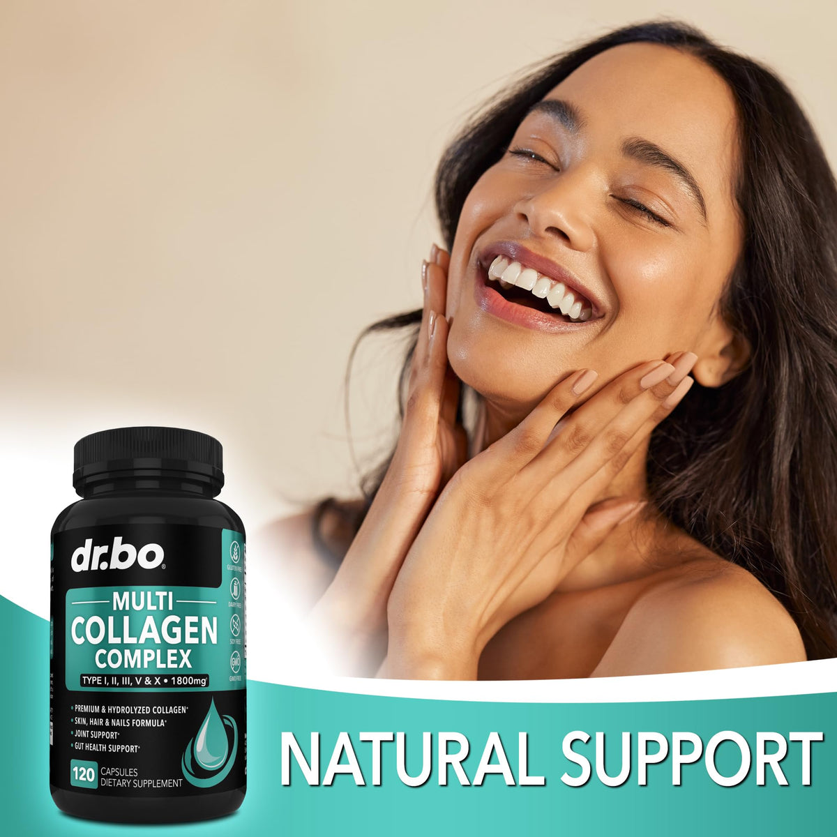 DR. BO Multi Collagen Peptides 120 Capsules - emballage