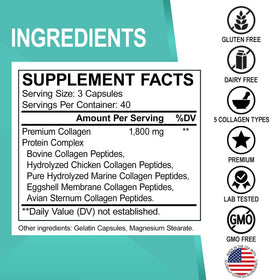 DR. BO Multi Collagen Peptides 120 Capsules - gélules sur une surface