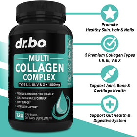 DR. BO Multi Collagen Peptides 120 Capsules - vue arrière