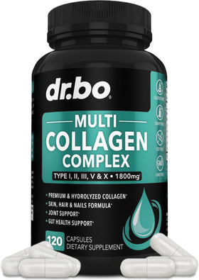 DR. BO Multi Collagen Peptides 120 Capsules - vue avant