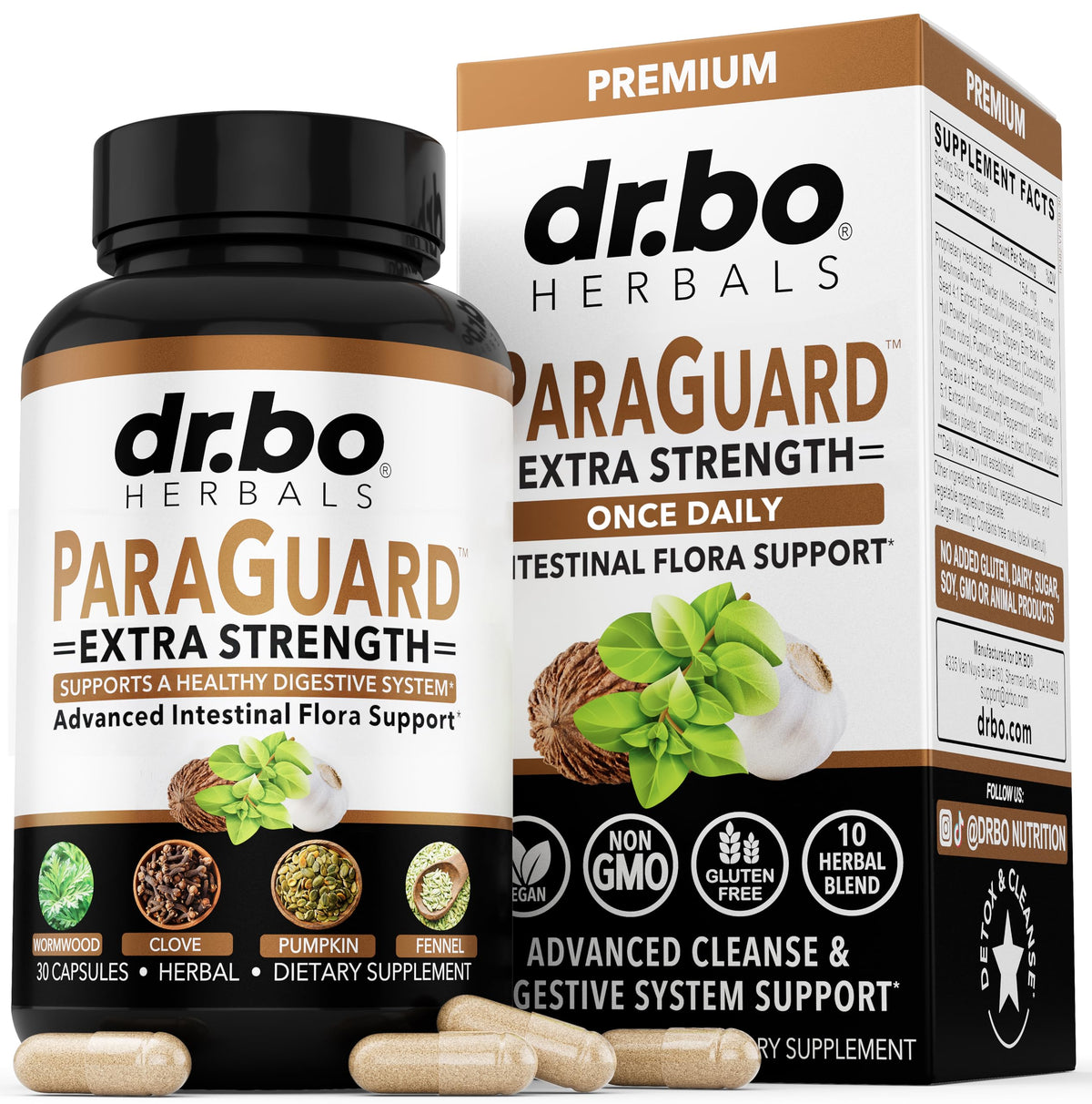 DR. BO ParaGuard Cleanse boîte de 30 capsules vue de face