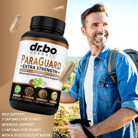 DR. BO ParaGuard Cleanse capsules avec verre d'eau