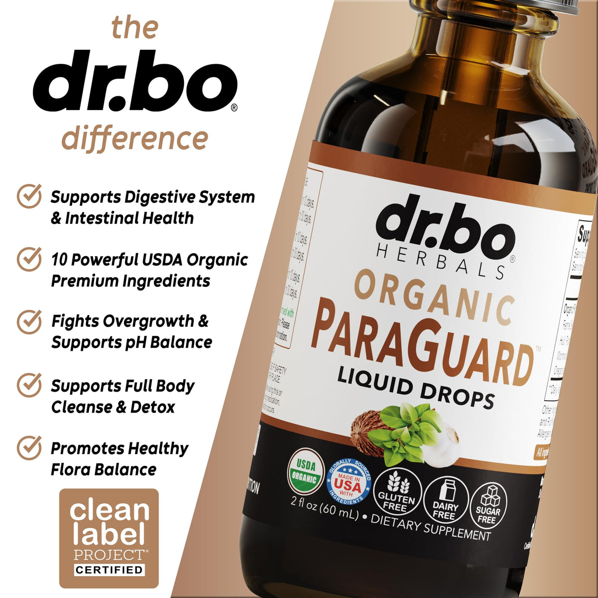 DR. BO ParaGuard Cleanse Liquide 60 ml avec compte-gouttes