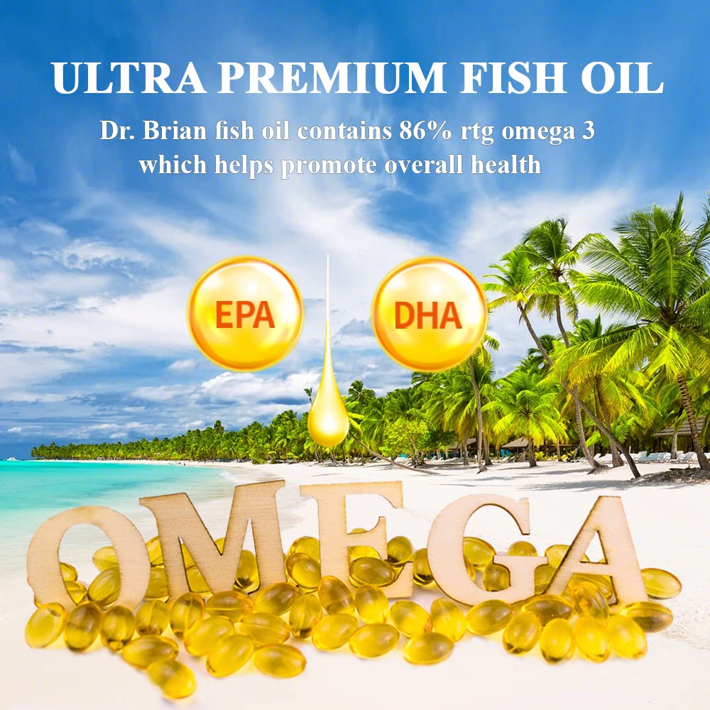 DR.BRIAN ROETTGER huile de poisson Omega 3, gélules sur fond blanc