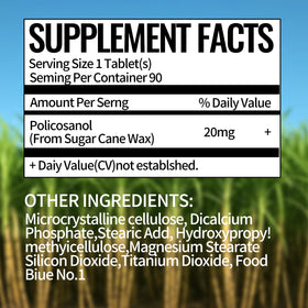 DR.BRIAN ROETTGER Policosanol 20mg étiquette avec ingrédients