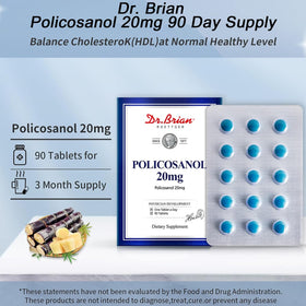 DR.BRIAN ROETTGER Policosanol 20mg tablette à côté d'un verre d'eau