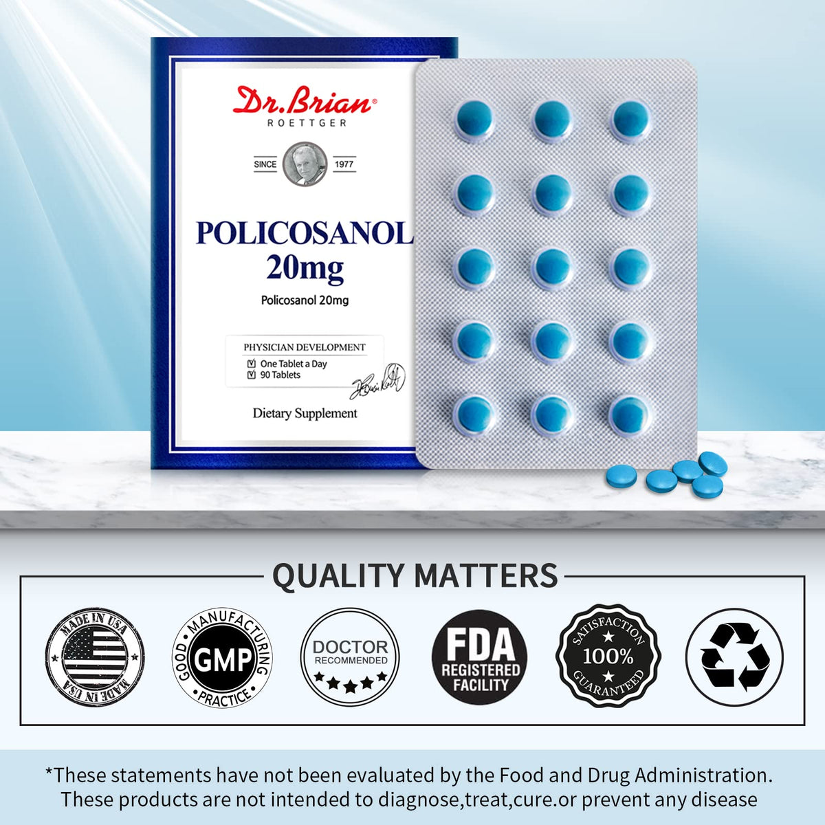 DR.BRIAN ROETTGER Policosanol 20mg vue du dessous de la boîte